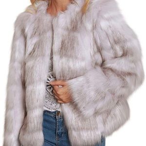 Smoxx women Warm long sleeve Parka Faux fur coat